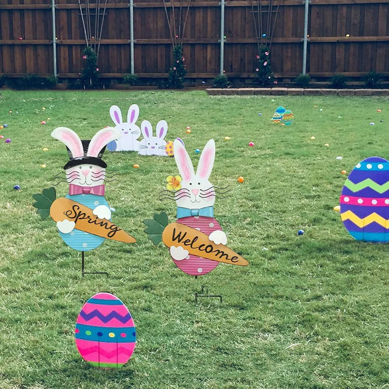 Coniglietto Pasquale da Giardino - Metallo - Grandiscount