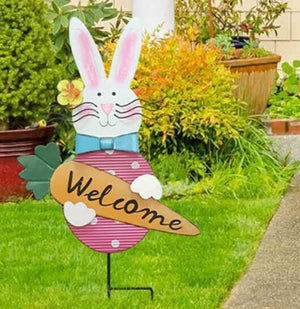 Coniglietto Pasquale da Giardino - Metallo - Grandiscount