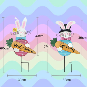 Coniglietto Pasquale da Giardino - Metallo - Grandiscount