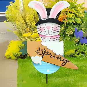 Coniglietto Pasquale da Giardino - Metallo - Grandiscount